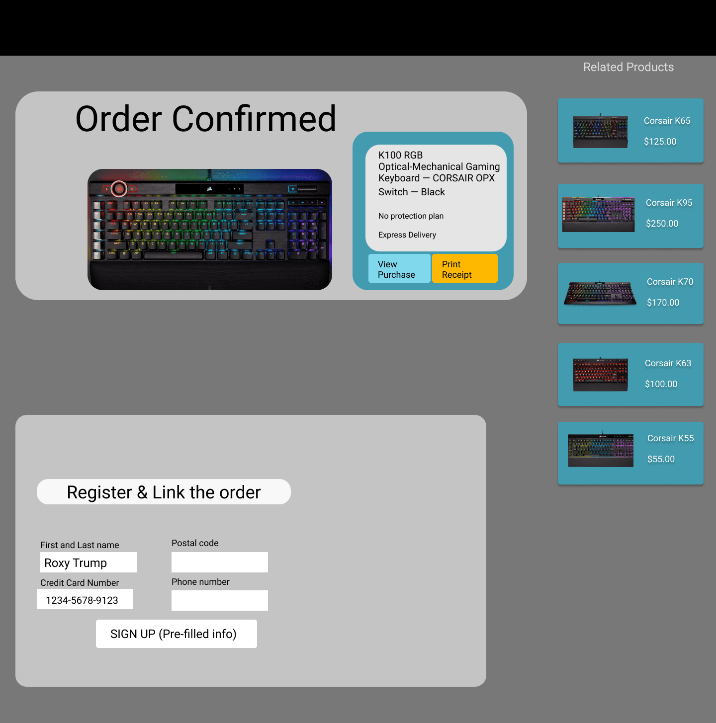 Medium fidelity prototype screen 7