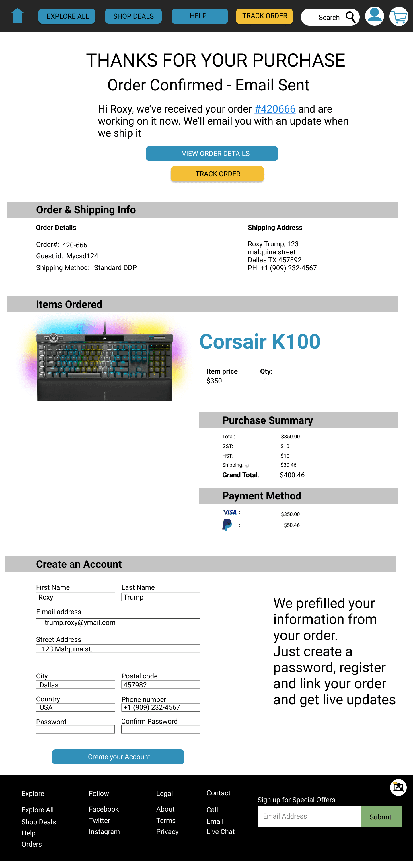 High fidelity prototype screen 7