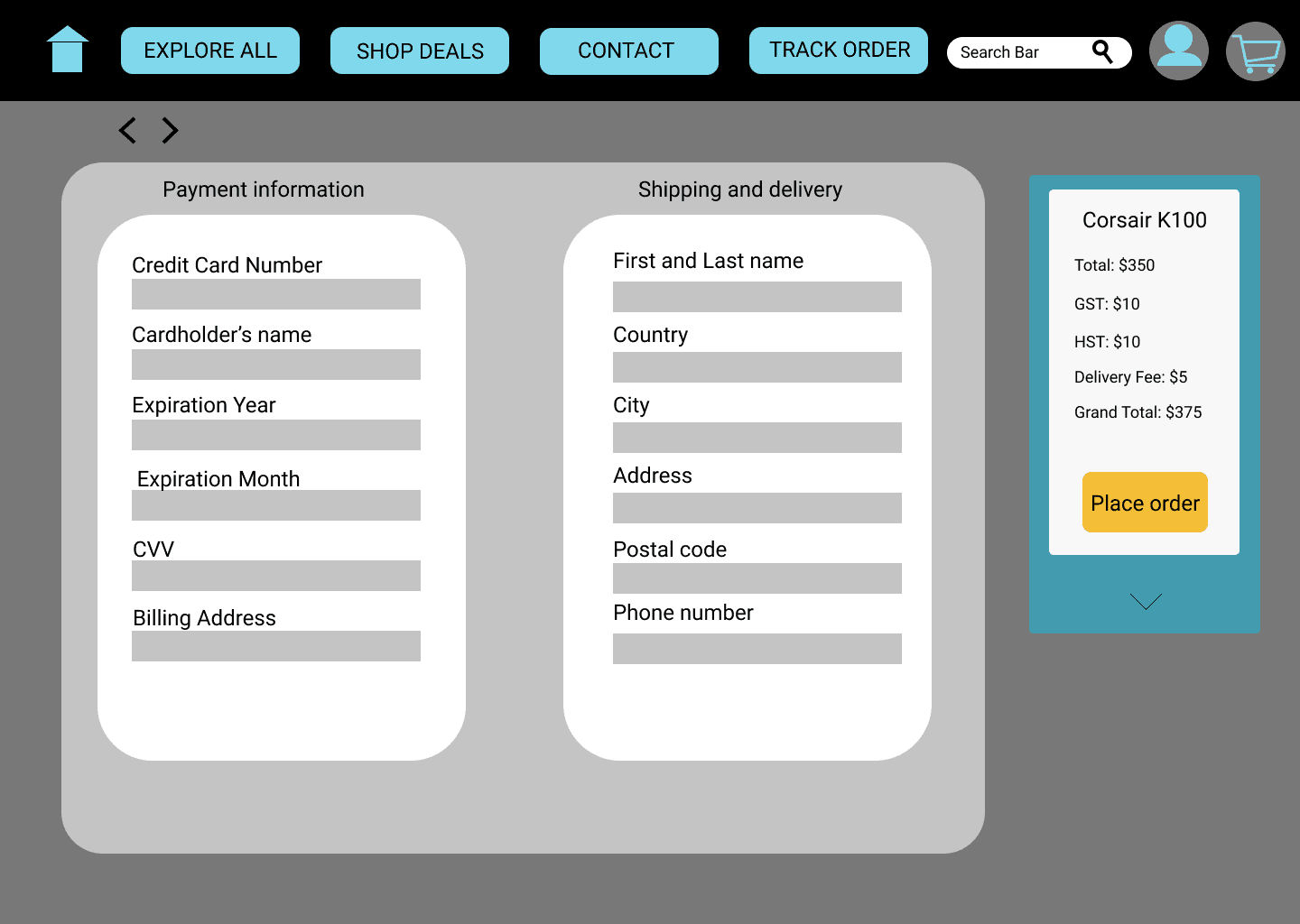 Medium fidelity prototype screen 6