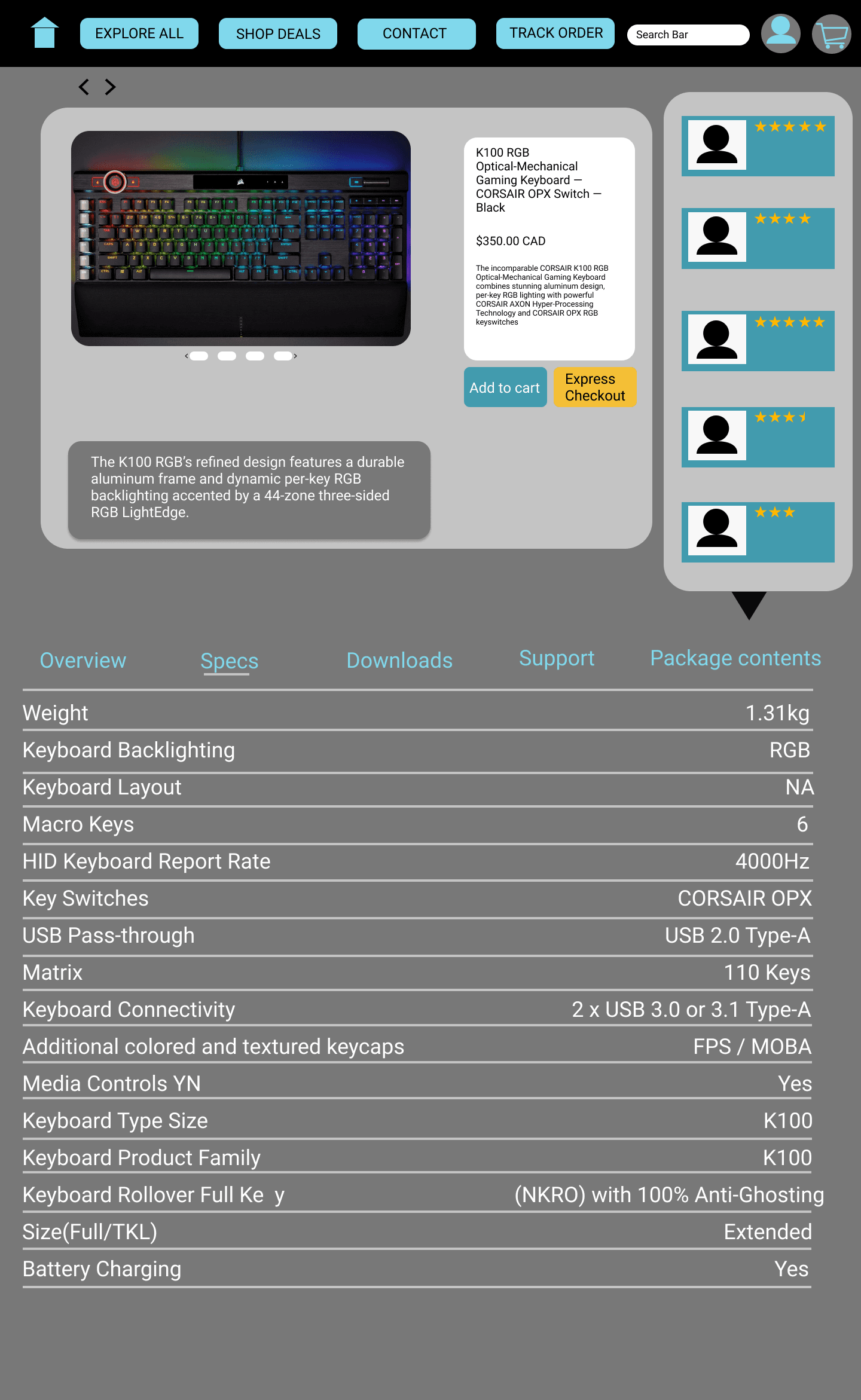 Medium fidelity prototype screen 4