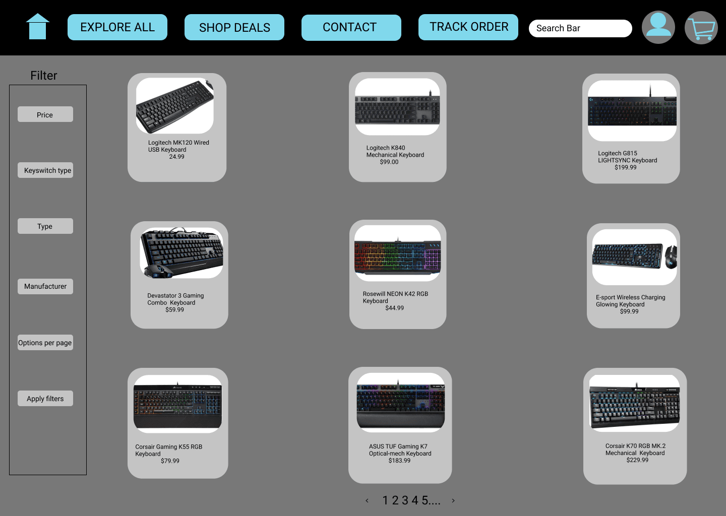 Medium fidelity prototype screen 2
