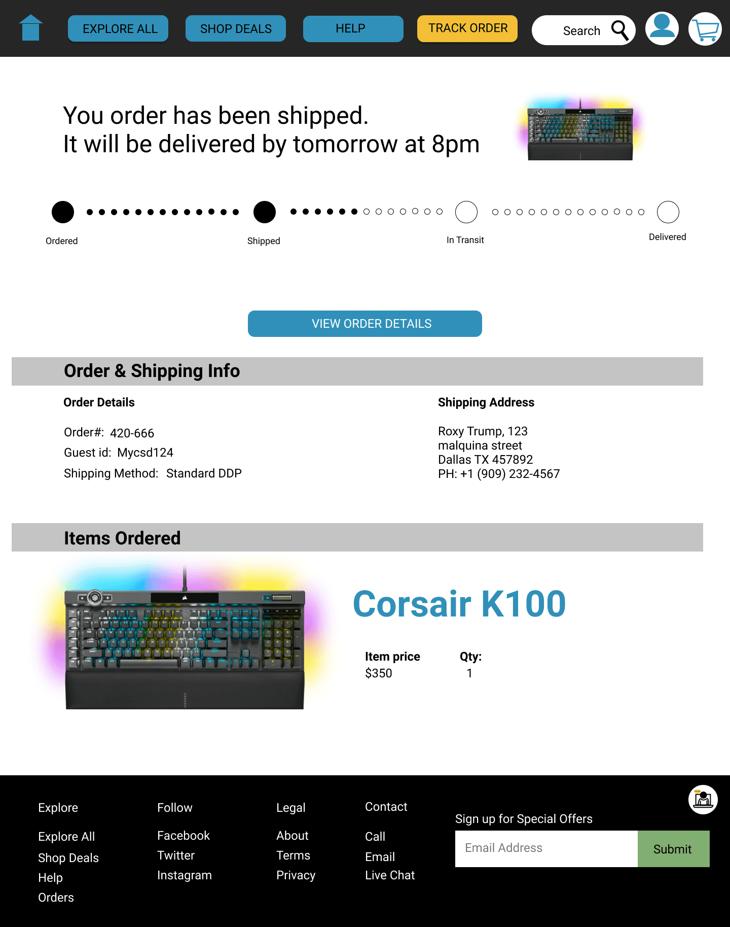 High fidelity prototype screen 8