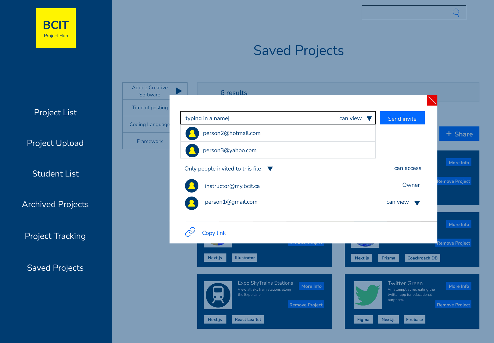 Wireframe for D3 Project Hub
