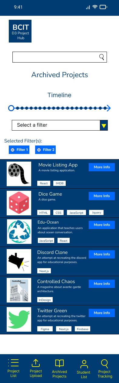 Wireframe for D3 Project Hub