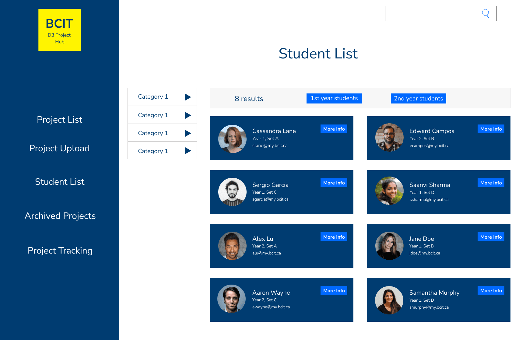 Wireframe for D3 Project Hub