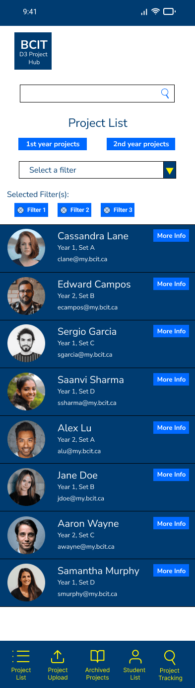 Wireframe for D3 Project Hub