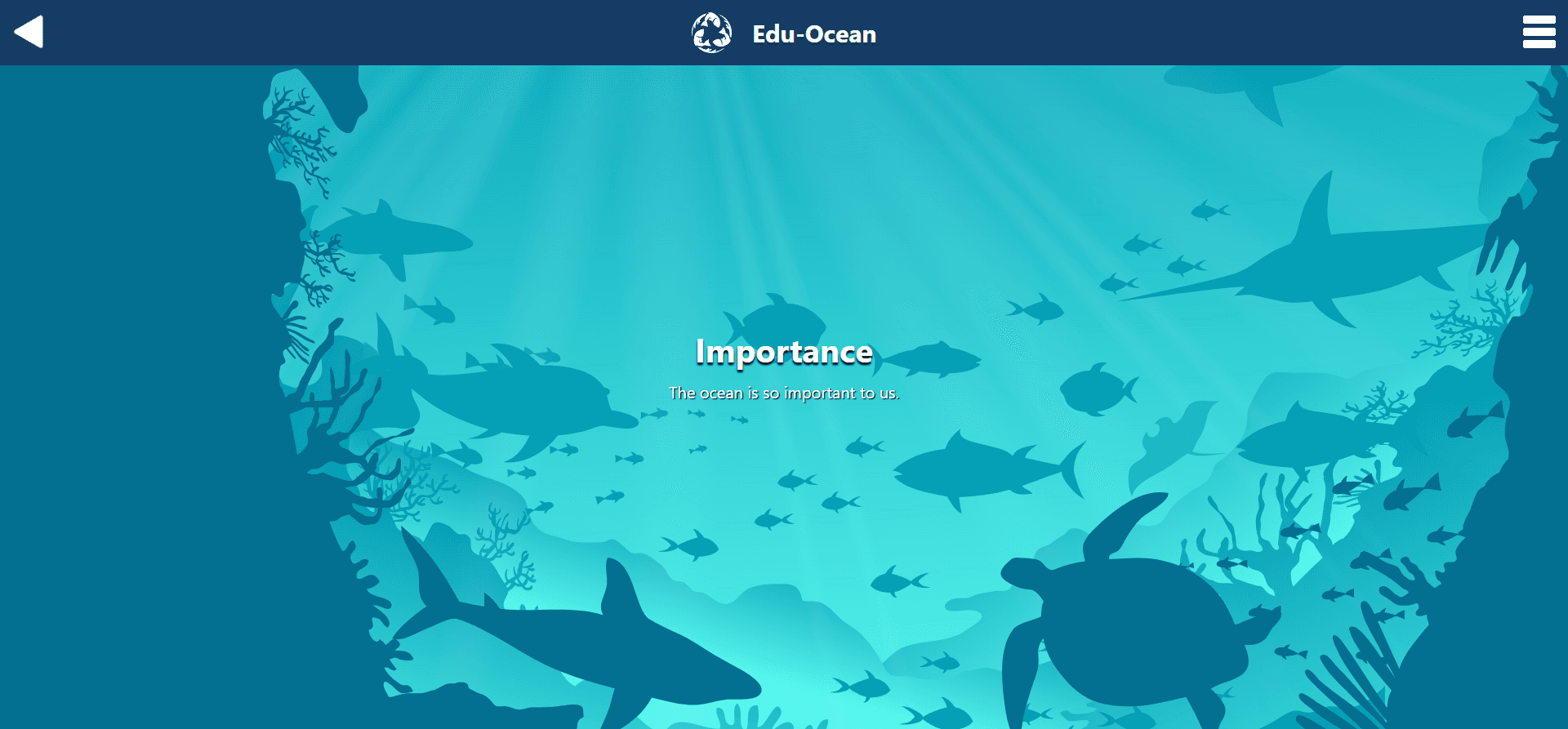 Edu-Ocean final design screen 2