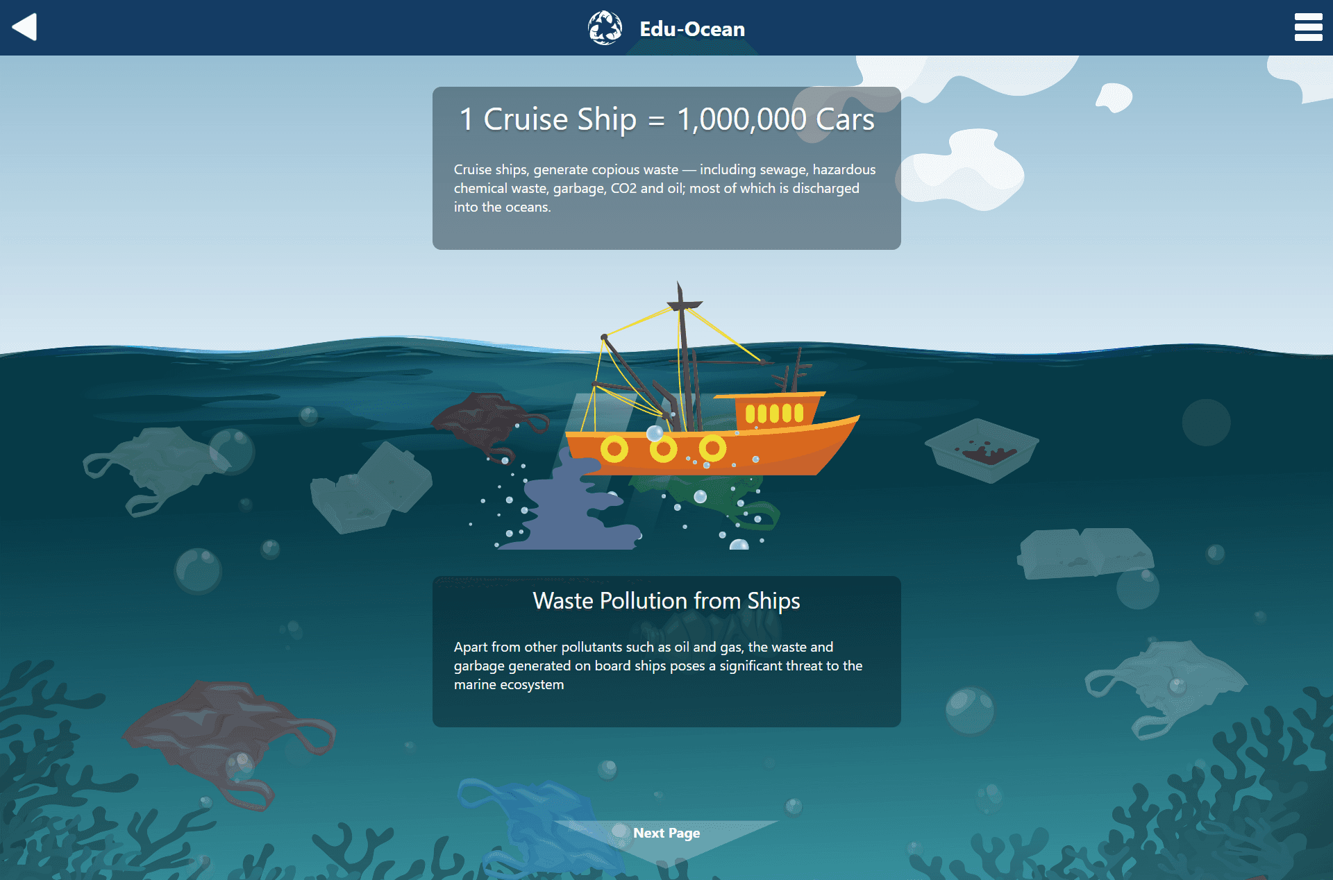 Edu-Ocean final design screen 6