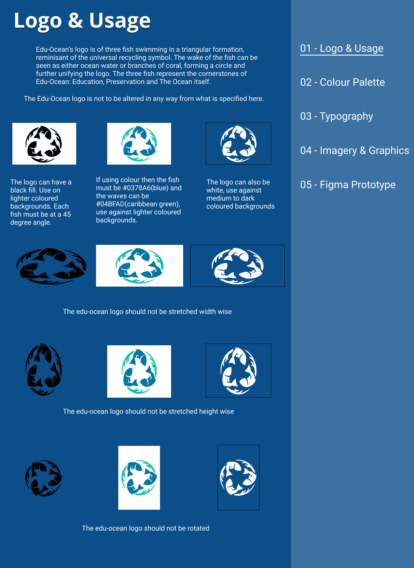 Edu-Ocean style guide logo variations