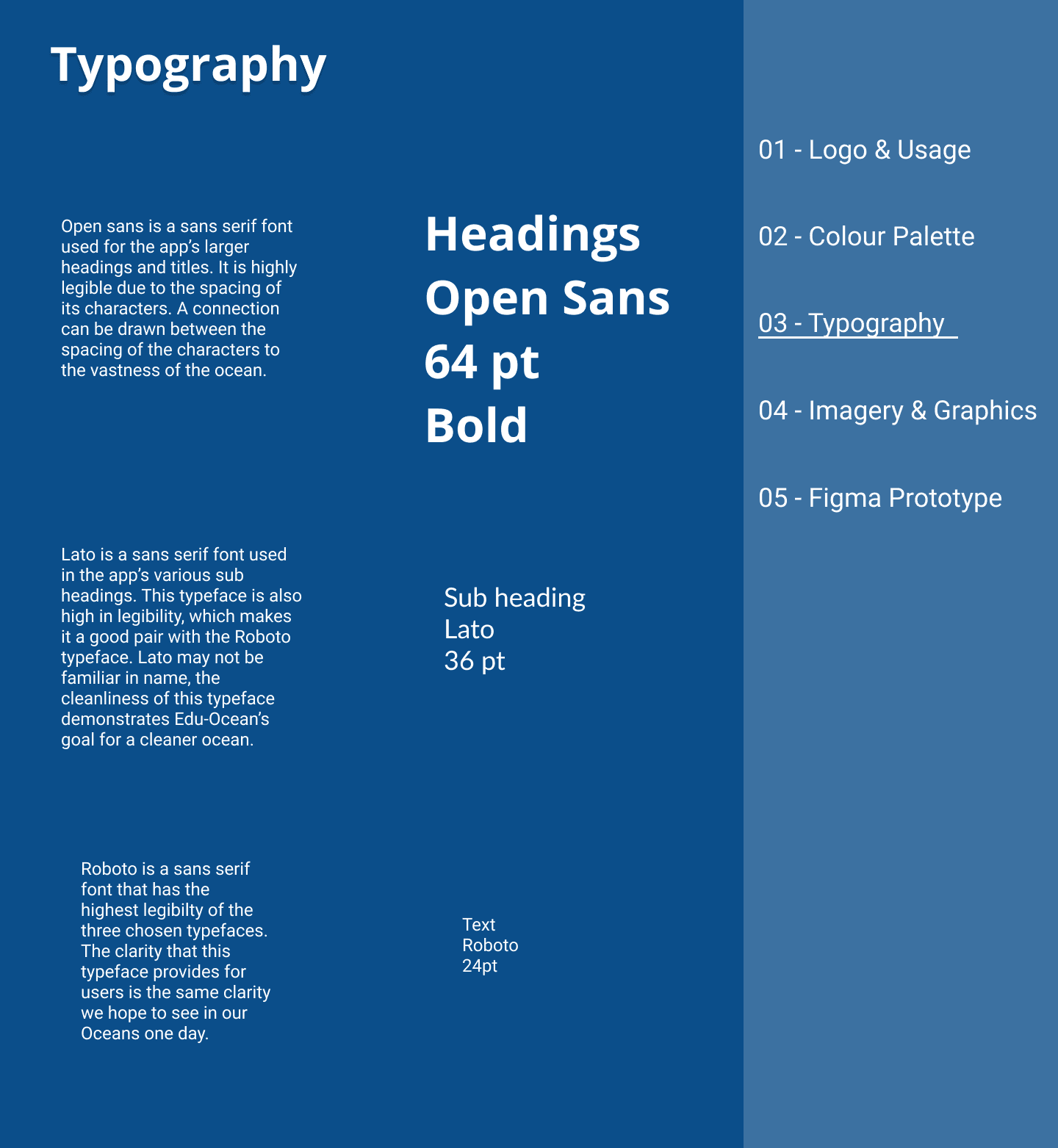 Edu-Ocean style guide color palette