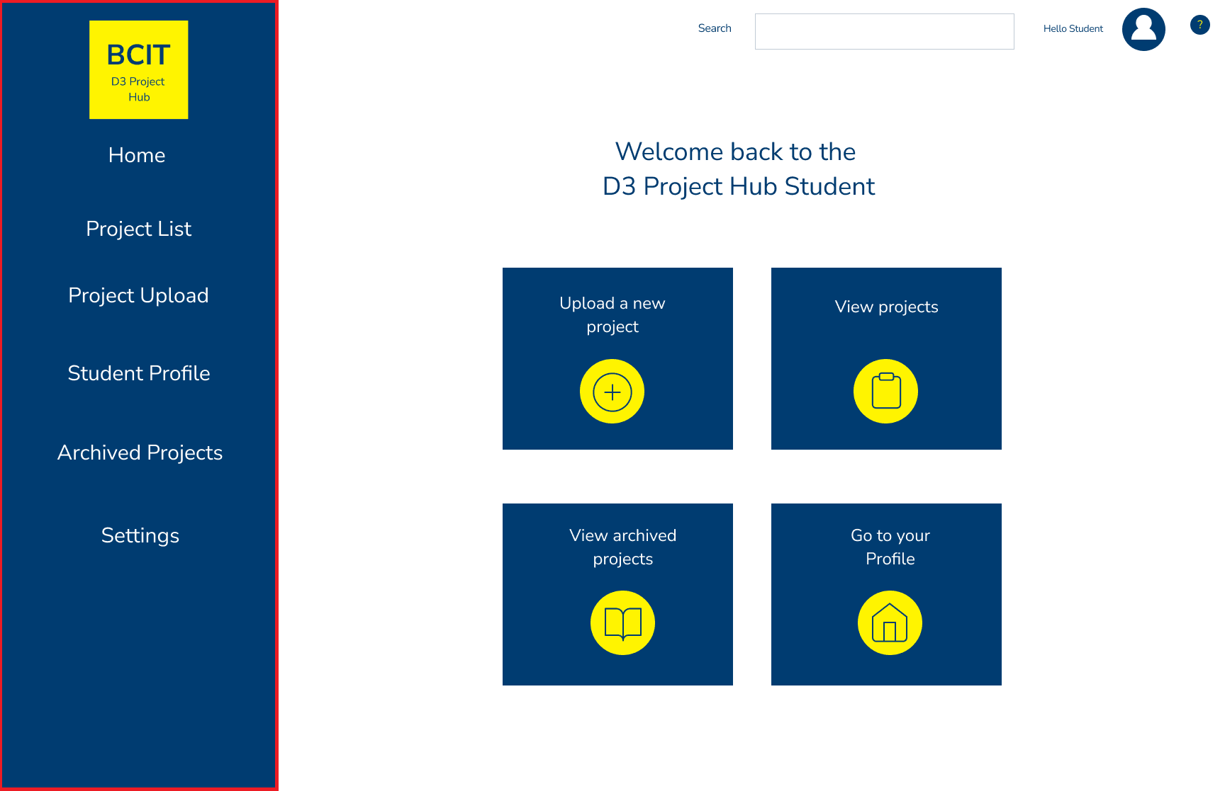 Ideation materials for D3 Project Hub