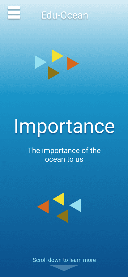 Edu-Ocean medium fidelity prototype screen 3