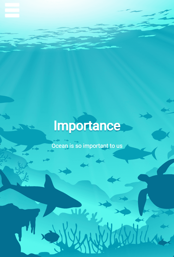 Edu-Ocean high fidelity prototype version 1 screen 1