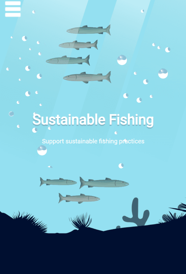 Edu-Ocean high fidelity prototype version 1 screen 1