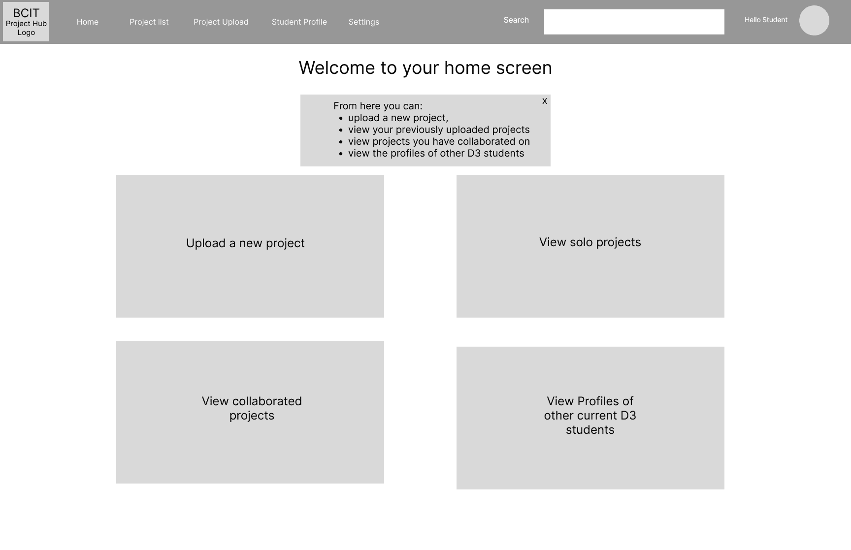 Wireframe for D3 Project Hub