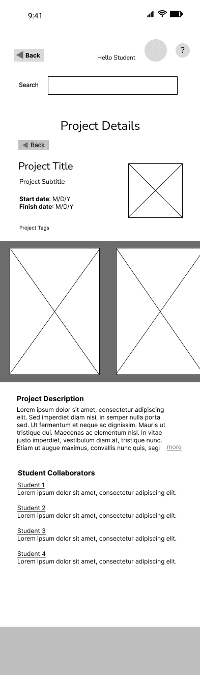 Wireframe for D3 Project Hub